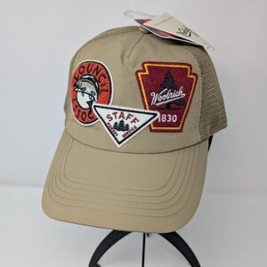 Woolrich NWT Outdoor Patch Trucker Hat Forest Service Fish Snapback